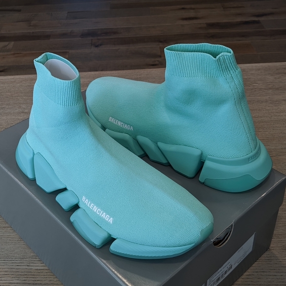 Balenciaga Other - Men's Balenciaga "Speed 2.0" Logo Knit Sock Sneakers Mint Green 44 US 11